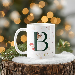 Tasse B personnalisée avec monogramme de Noël