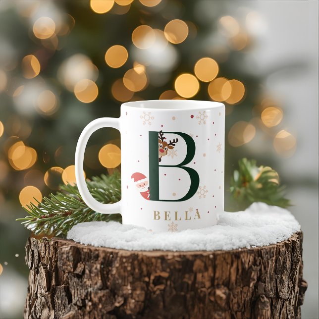 Tasse B personnalisée avec monogramme de Noël (Créateur téléchargé)