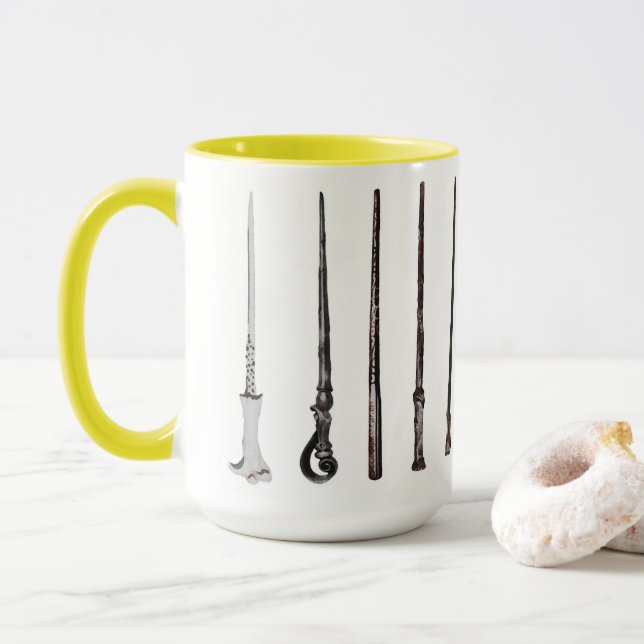 Tasse Baguette Magique de Sorcier en Jaune (Avec donut)