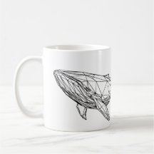 Tasse baleine géométrique minimaliste