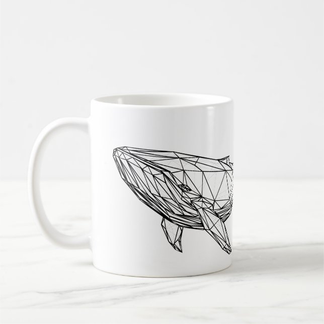 Tasse baleine géométrique minimaliste (Gauche)