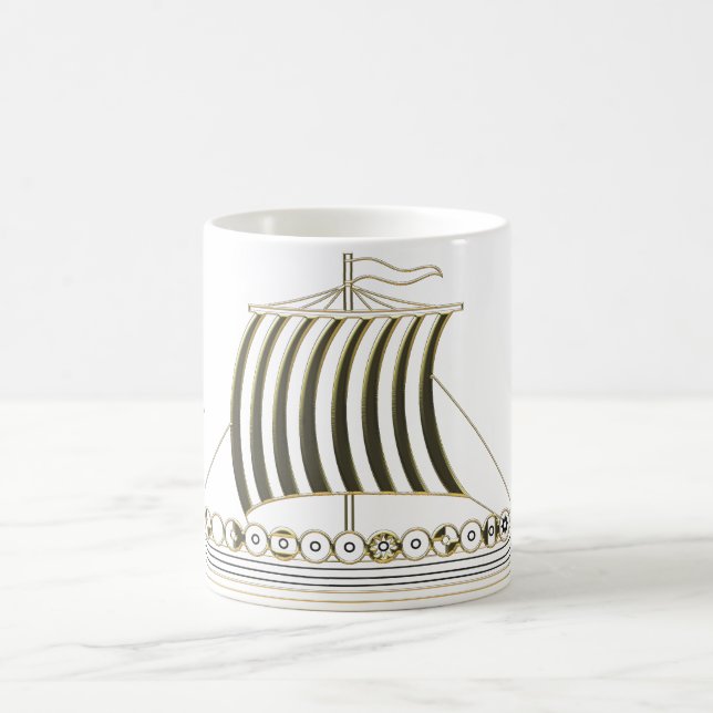 Tasse Bateau Long Viking Métallisé Or (Centre)