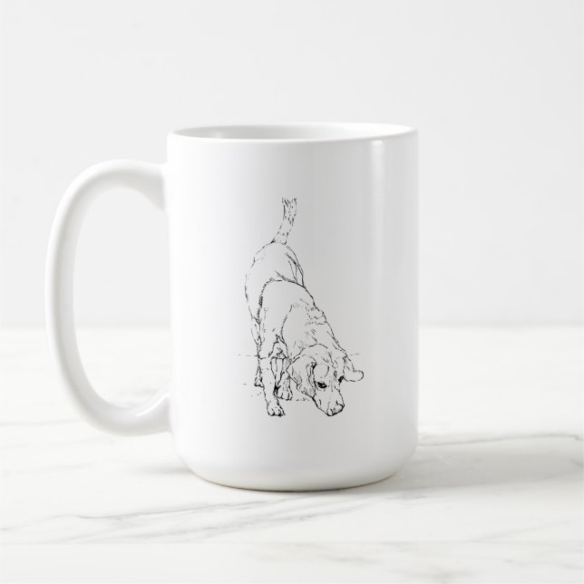 Tasse Beagle – Mug à café avec chien en encre dess (Gauche)