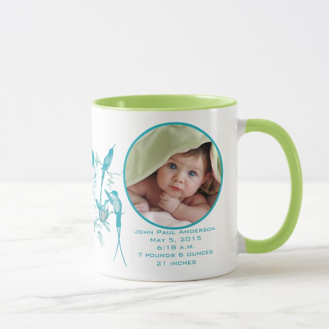 Tasse bébé avec photo bébé Stats de naissance impo (Droite)