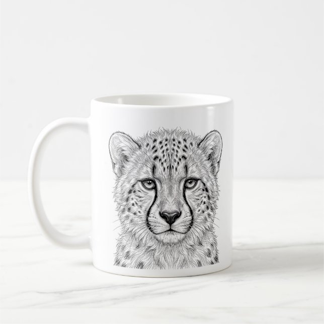 Tasse bébé guépard noir et blanc Art (Gauche)