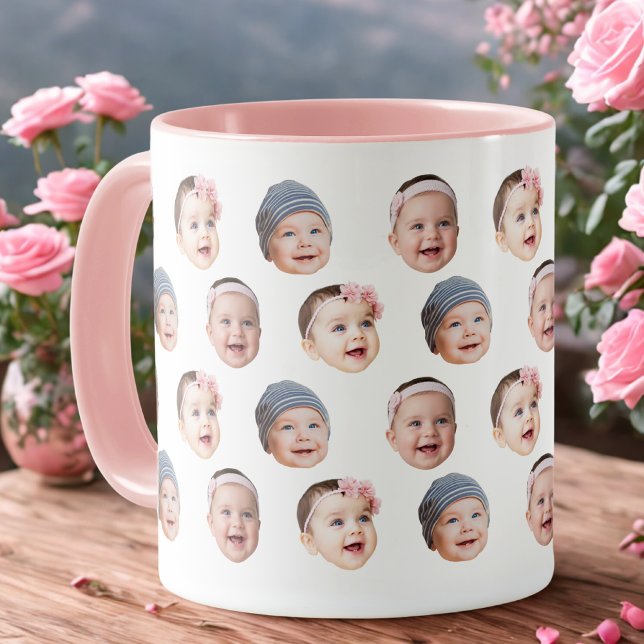 Tasse Bébé Visage Personnalisé 3 Photos Bébé (Créateur téléchargé)