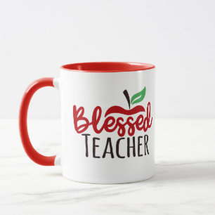 Tasse bénie de travail de mot de professeur