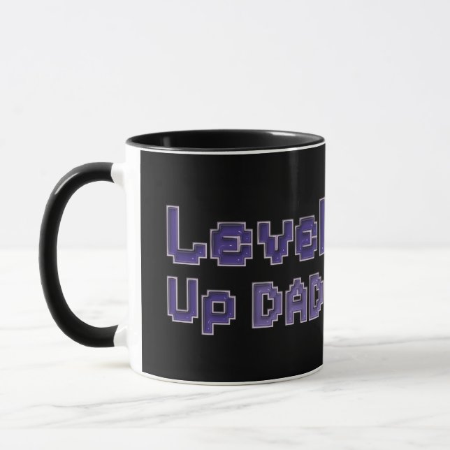 Tasse bicolore Pixel Level Up Papa Joueur (Gauche)