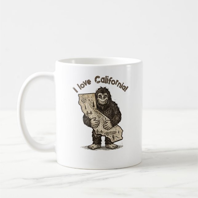 Tasse Bigfoot aime Californie (Gauche)