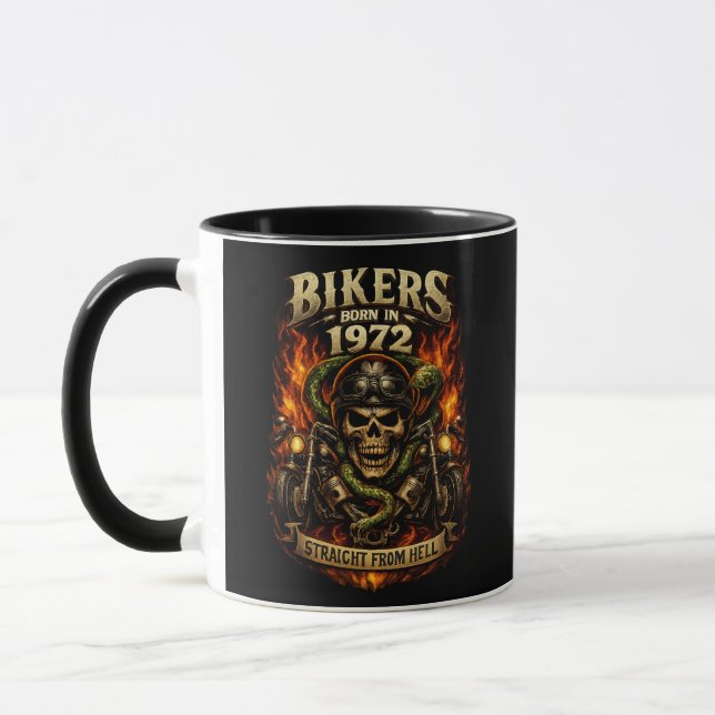 Tasse Bikers Nés En 1972 Droit De L'Enfer (Gauche)