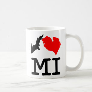 Tasse bilatérale de MI du ♥ I (coeur Michigan d