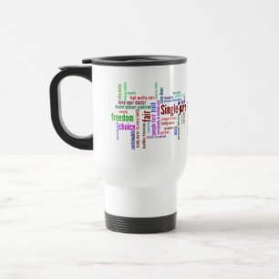 Tasse bilatérale de voyage de nuage de mot
