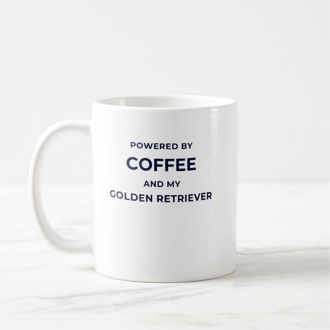 Tasse blanche - Alimenté par le café... (Gauche)