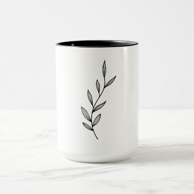 Tasse blanche avec design fait main (Centre)