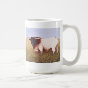 tasse blanche avec le Texas Longhorn