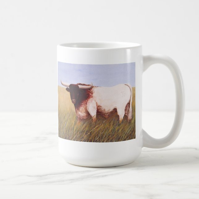 tasse blanche avec le Texas Longhorn (Droite)