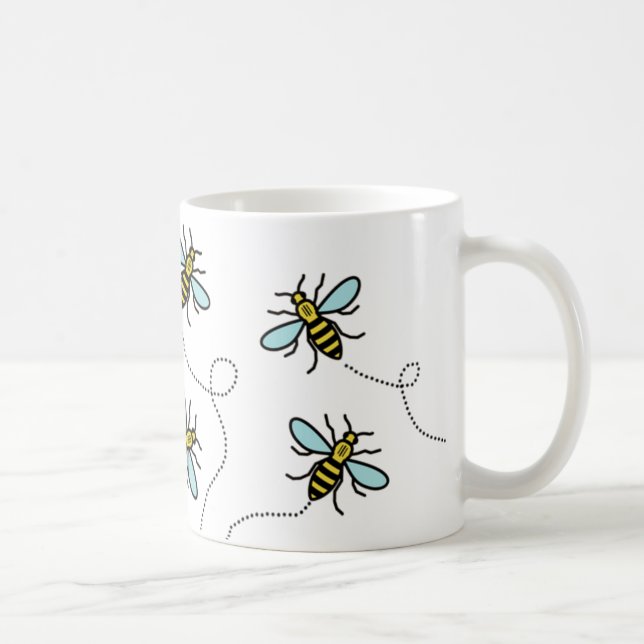 Tasse blanche classique d'abeille de travailleur (Droite)