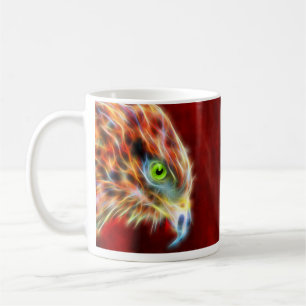 Tasse blanche classique de fractale levée par