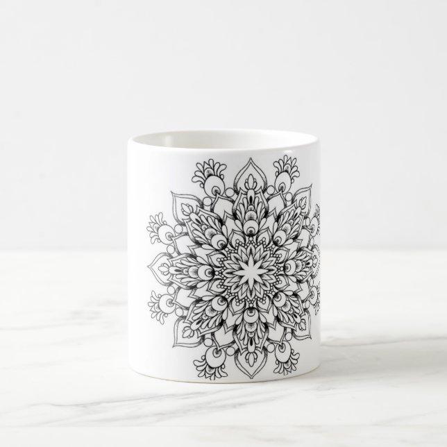 Tasse blanche classique de mandala (Centre)