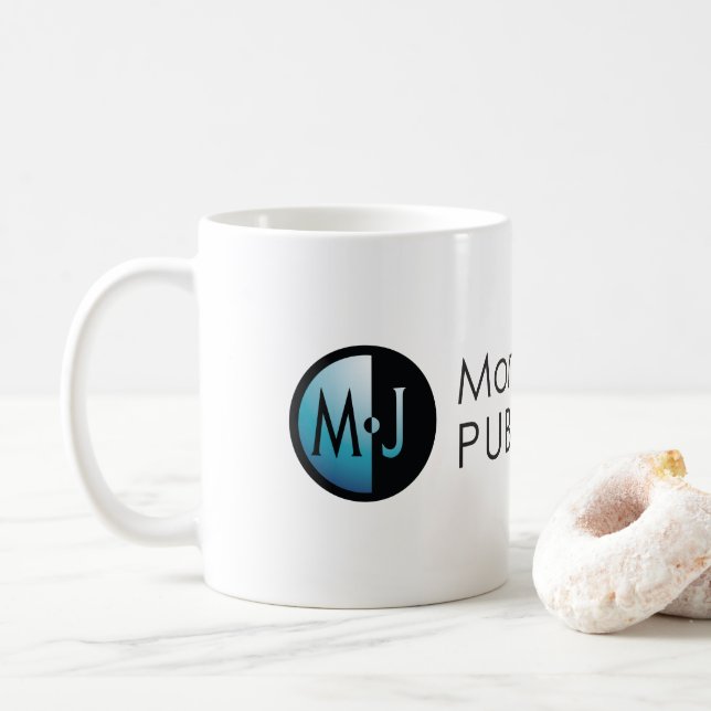 Tasse blanche classique de Morgan James (Avec donut)
