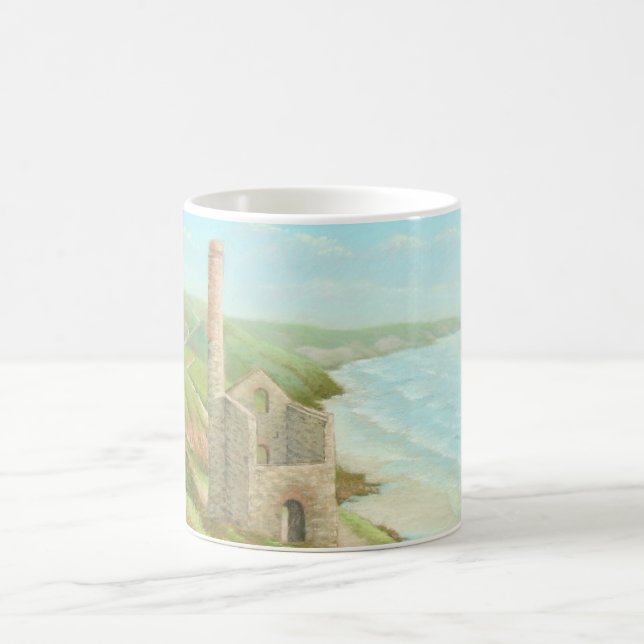 Tasse blanche classique des Cornouailles de vieux (Centre)