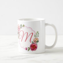 Tasse blanche classique du monogramme M