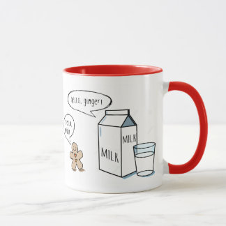 Tasse blanche de lait et de gingembre avec