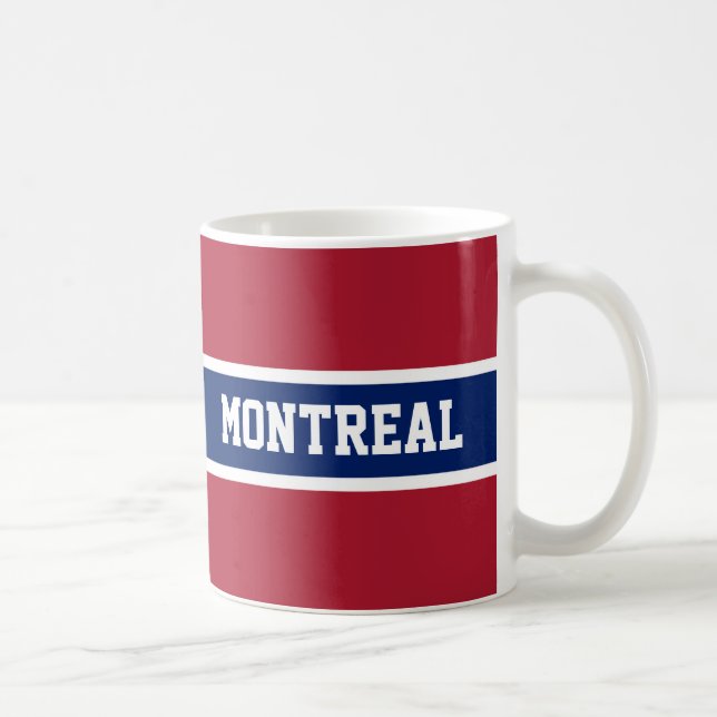Tasse blanche de Montréal et bleue rouge (Droite)