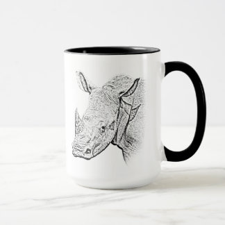 Tasse blanche de rhinocéros - série de l'Afrique