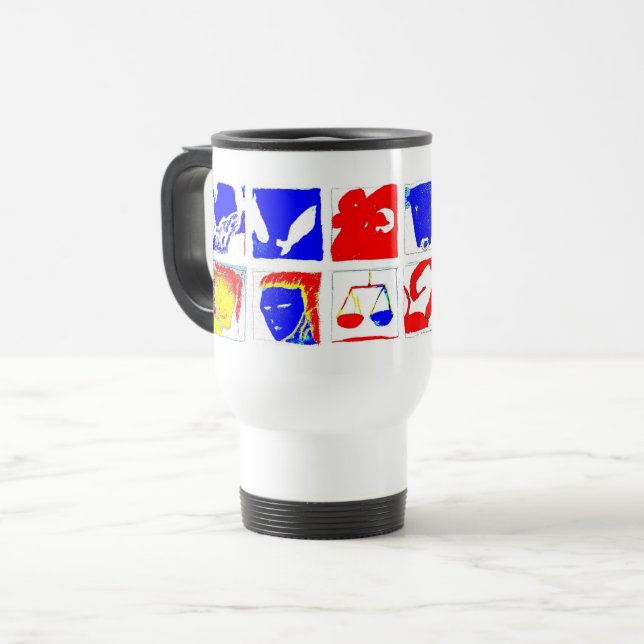 Tasse blanche de symboles d'astrologie (Devant gauche)