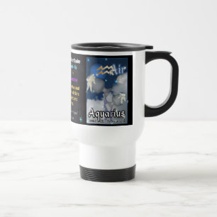 Tasse blanche de voyage de zodiaque de Verseau