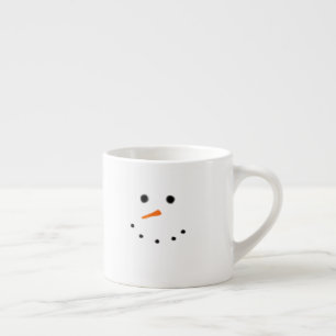 Tasse blanche d'Expresso de visage mignon de