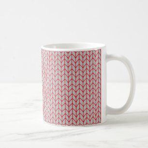 TASSE BLANCHE EN MAILLE GRISE ROUGE