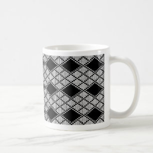 Tasse blanche en tricot ARGYLE NOIR