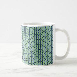 TASSE BLANCHE EN TRICOT VERT BLEU