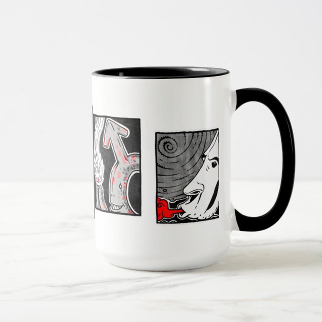 Tasse blanche et rouge noire (Droite)