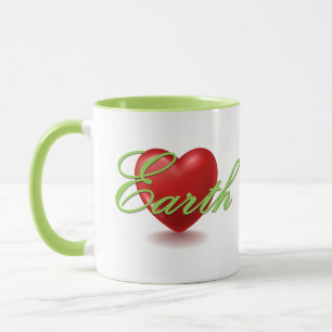Tasse blanche et verte Love Earth