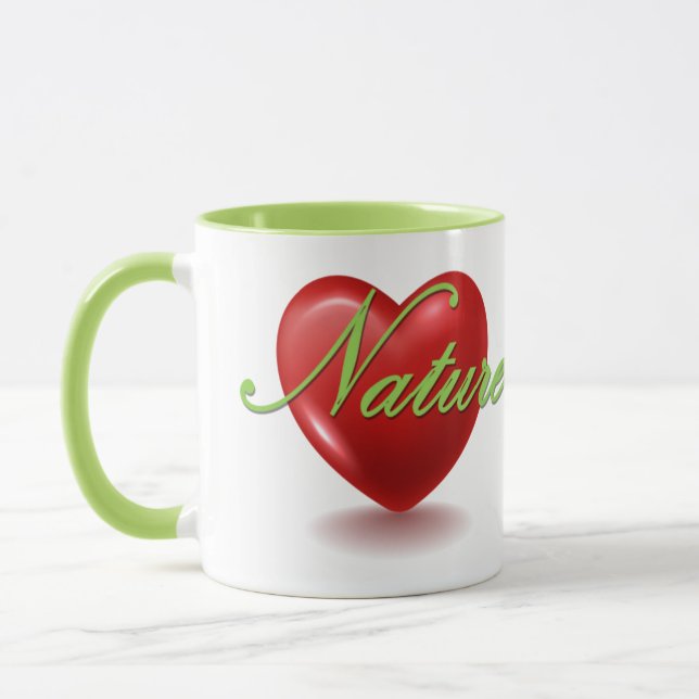 Tasse blanche et verte Love Nature (Gauche)