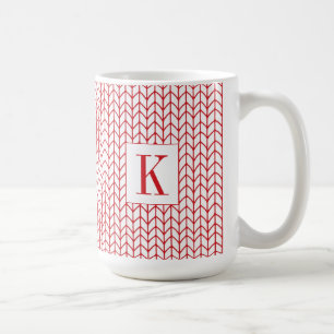 Tasse blanche haute en céramique avec motif "RED L