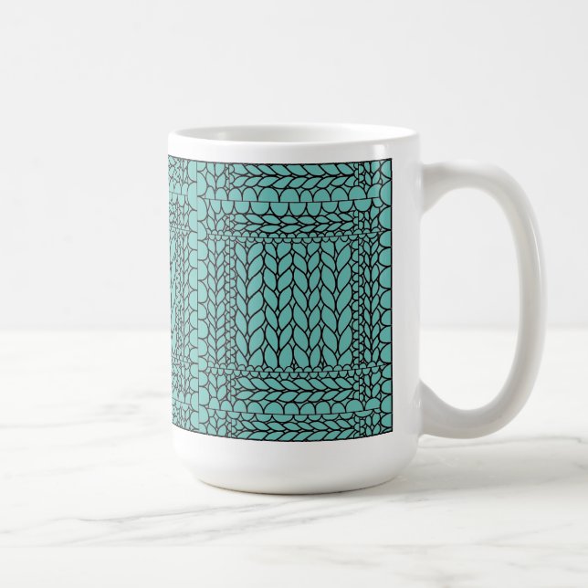 Tasse blanche haute TEAL TRICOT ENVERS  (Droite)