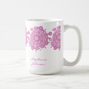 Tasse blanche/rose d'ornement élégant