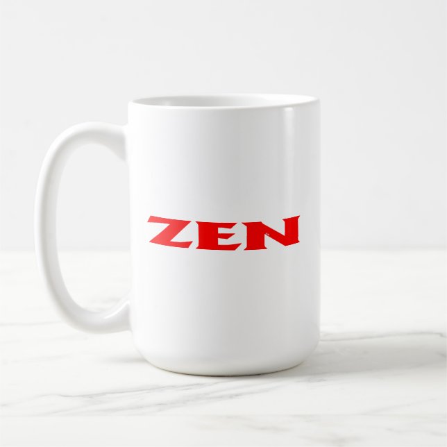 Tasse blanche rouge zen (Gauche)