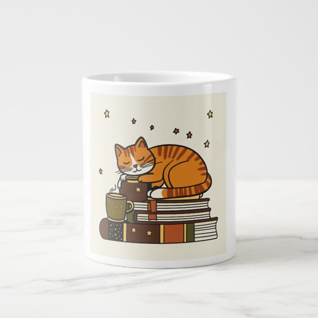 Tasse blanche Sleeping Cat Coffee pour les amateur (Devant)
