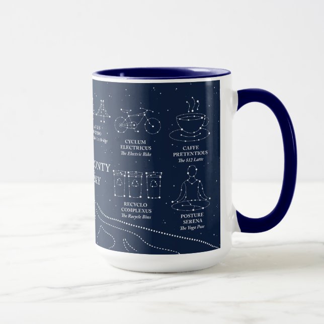 Tasse bleu de 15 oz Marin County Night Sky (Droite)