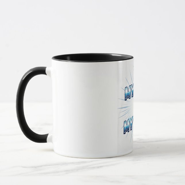 Tasse bleu pour la fête des pères « Mon papa, mon  (Gauche)