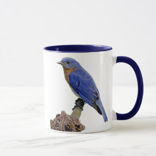 Tasse bleue d'anneau d'oiseau bleu