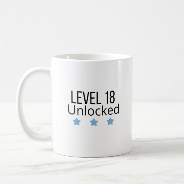 Tasse bleue d'anniversaire Niveau 18 Débloqué  (Gauche)