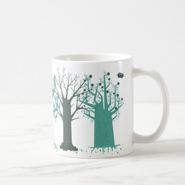 Tasse bleue d'arbres (Droite)