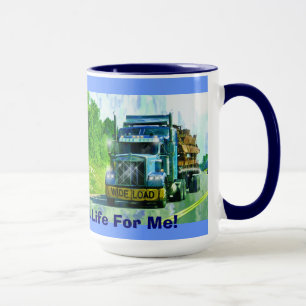 Tasse bleue d'arrêt de mine de camion de la grande