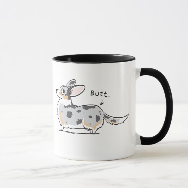 Tasse bleue de bout de corgi de cardigan de Merle (Droite)